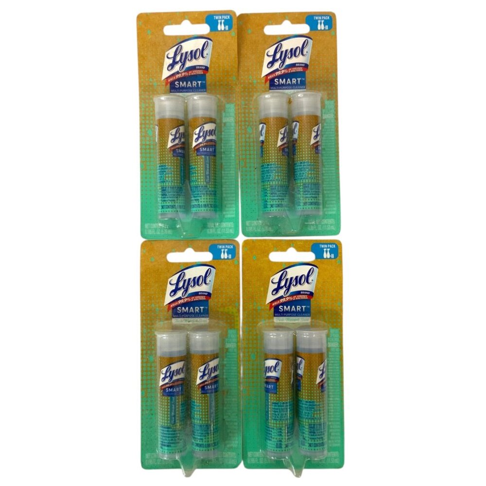 Lysol Smart Multi-Purpose Cleaner Refill Twin Packs Fresh Waterfall Lot of 4